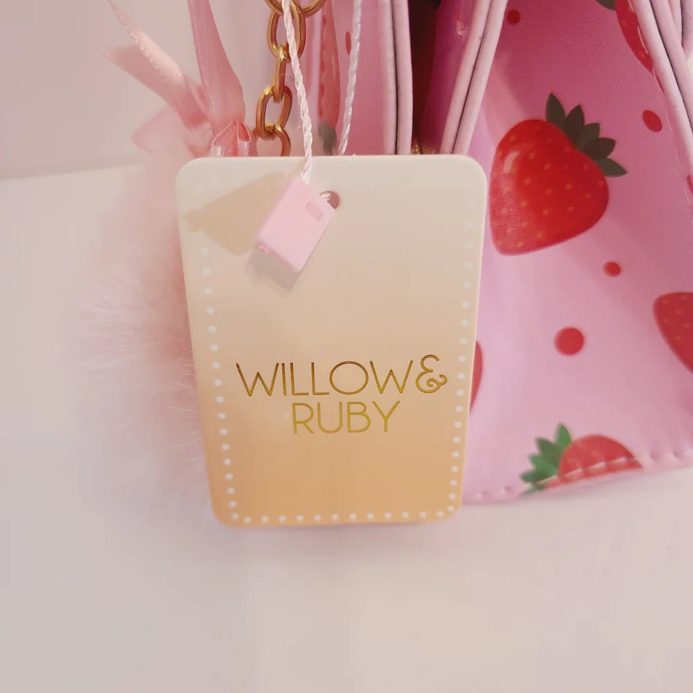 Willow & Ruby Strawberry Mini Bag w/ Pom Charm